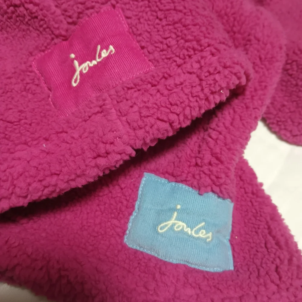 Joules Girls 1/4 Zip Pink Fleece